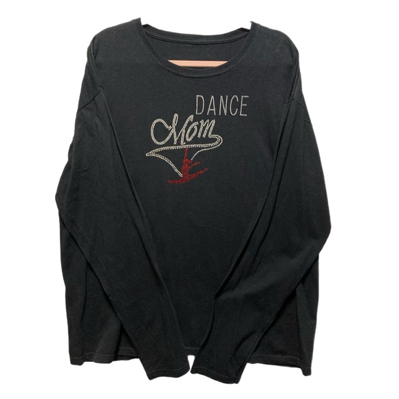 Bling DANCE MOM Embellished Lightweight LS Tee Top Plus 3X EUC 11039 - Picture 2 of 3